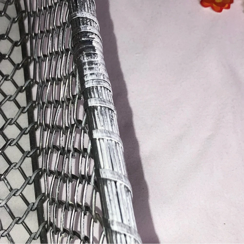 Decorative Oblong Silver Wire Basket, Metal Basket, very sturdy, pre-owned